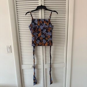 MNG Mango Floral Tie-Back Top – Size L